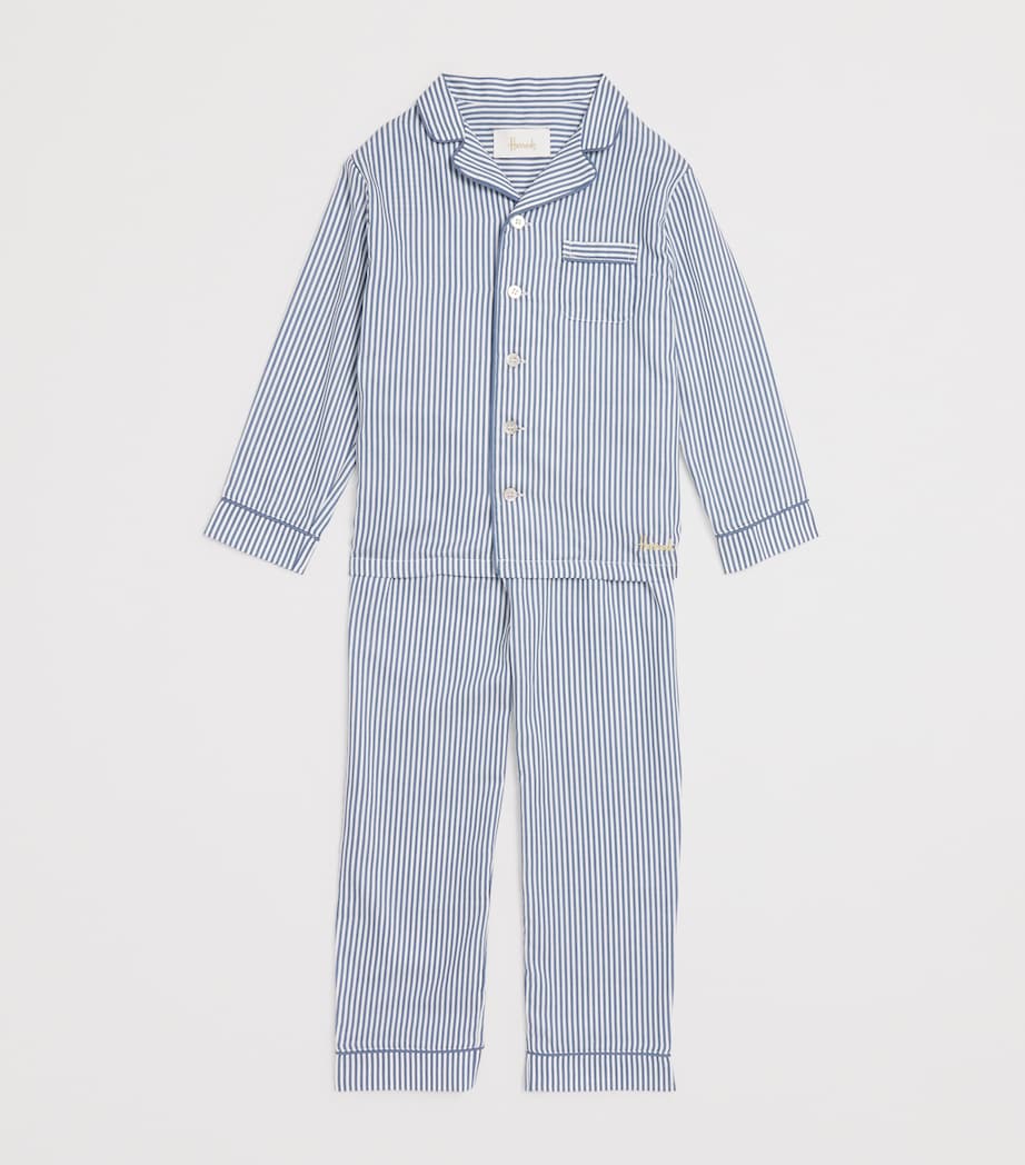 Cotton Stripe Pyjama Set (2-8 Years) BLUE Image 3