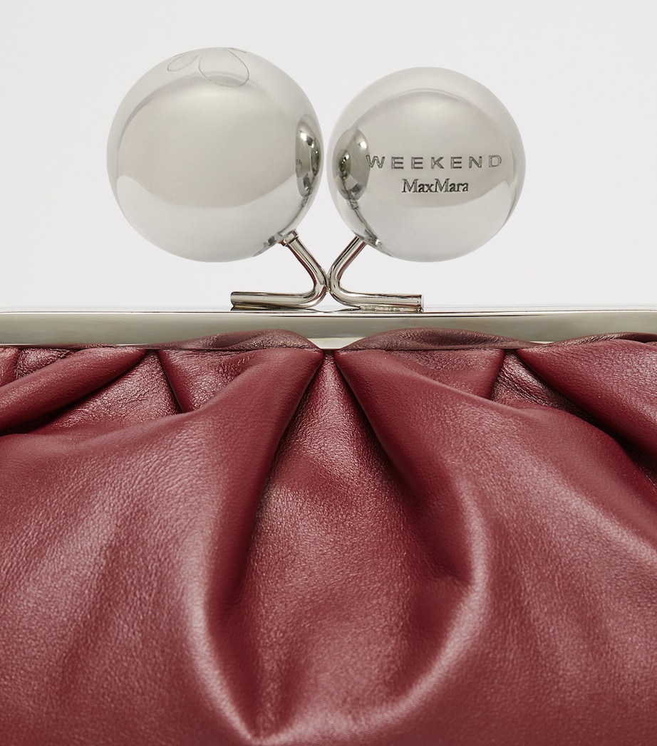 Weekend Max Mara Medium Leather Pasticcino Clutch Bag Ruby Image 6