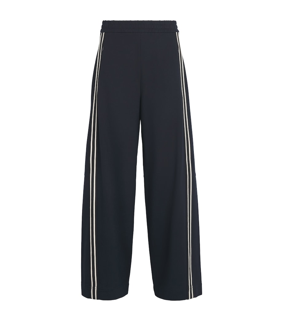 ME+EM Womens Jersey Stripe Sweatpants Navy/cream Image 1