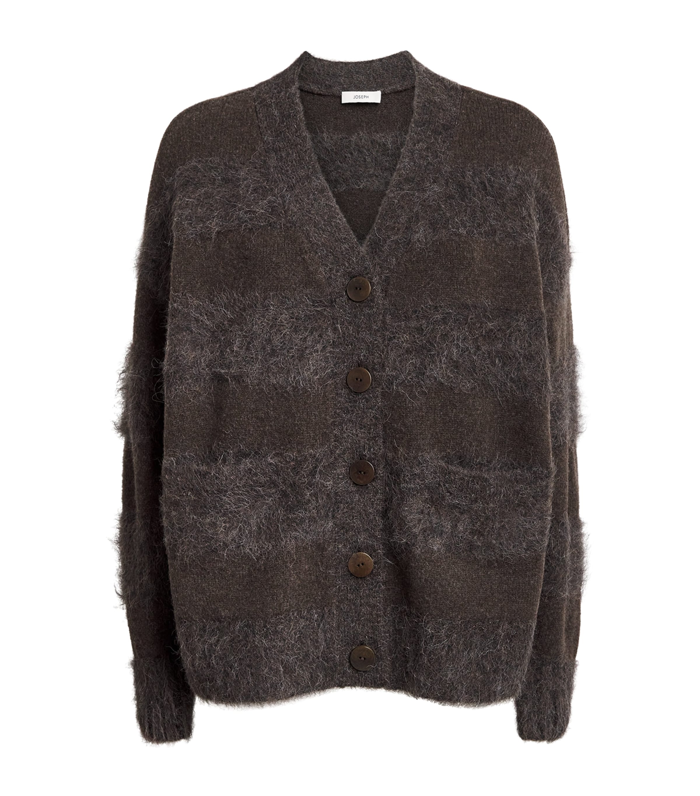 Brushed Stripe Stra Cardigan COCOA Image 1