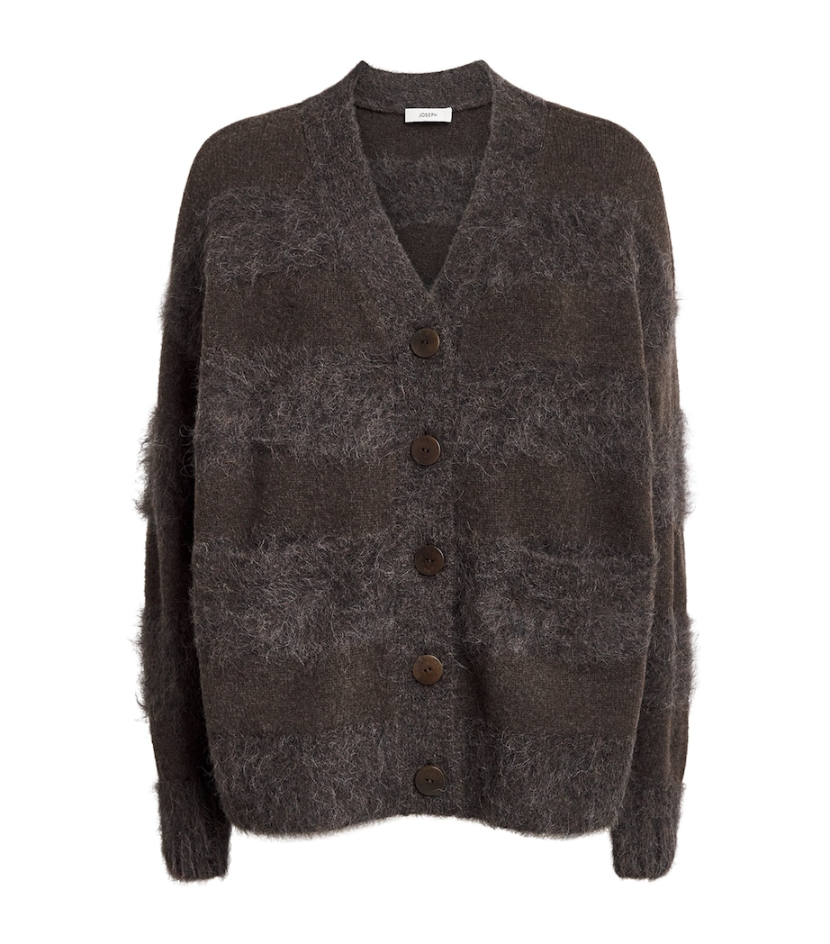 Brushed Stripe Stra Cardigan COCOA Image 1