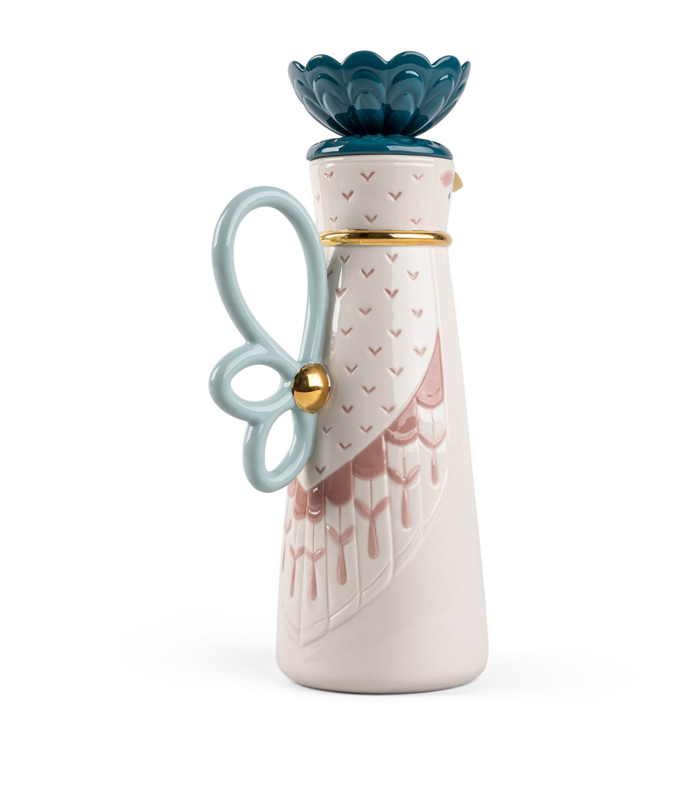 Lladró Porcelain Kawki Coffee Jug White & Pink Image 4