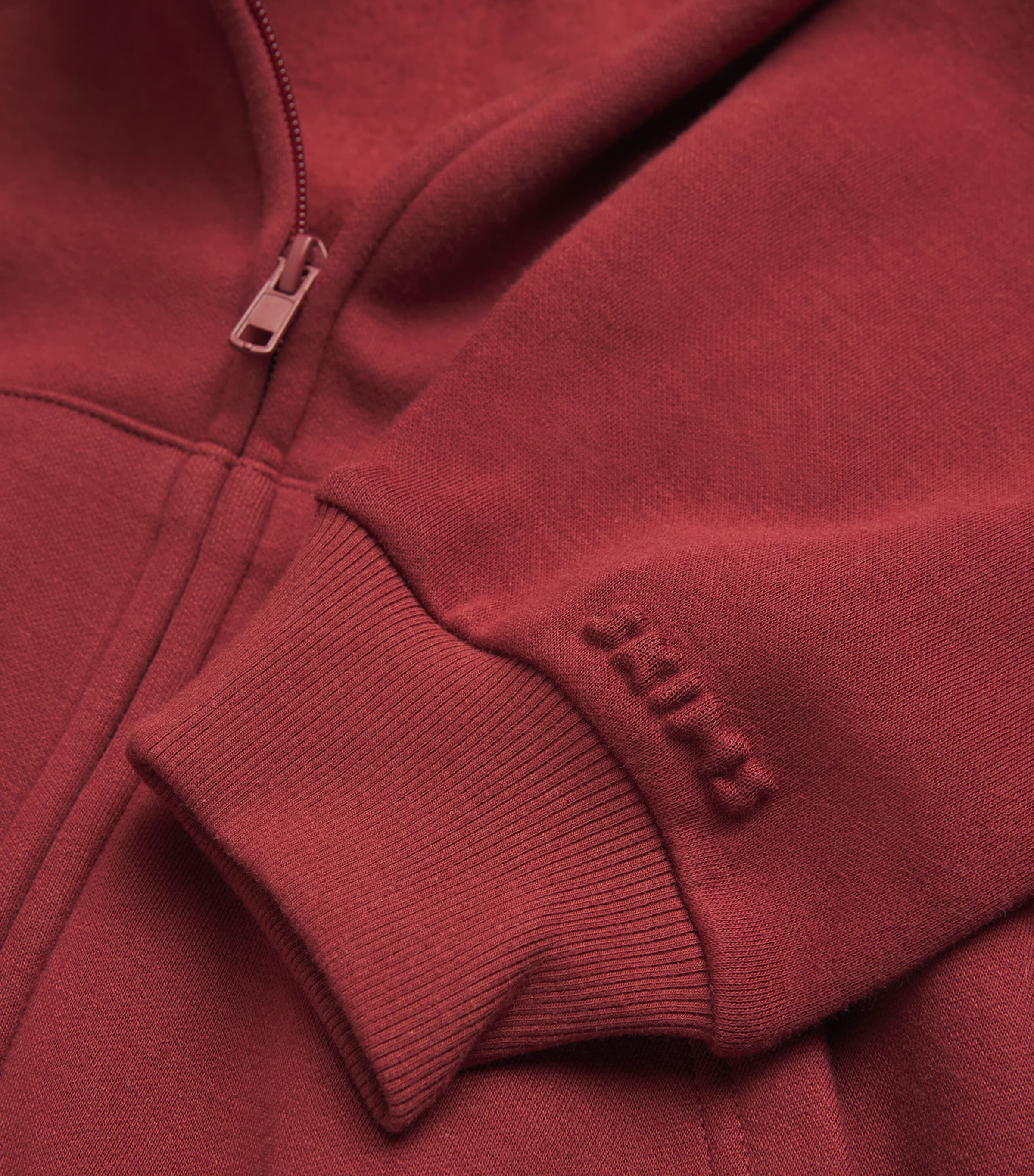 Cotton-Blend Fleece Zip-Up Hoodie MERLOT Image 5