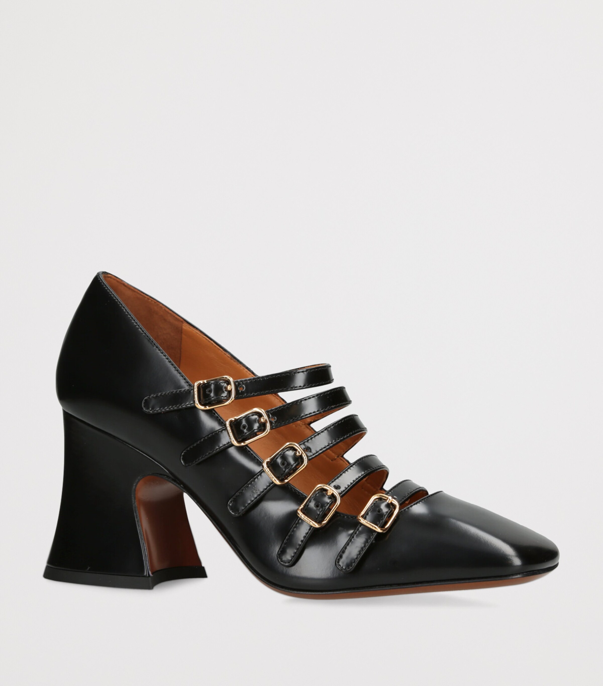 Chloé Leather Janis Pumps 85 Black Image 3