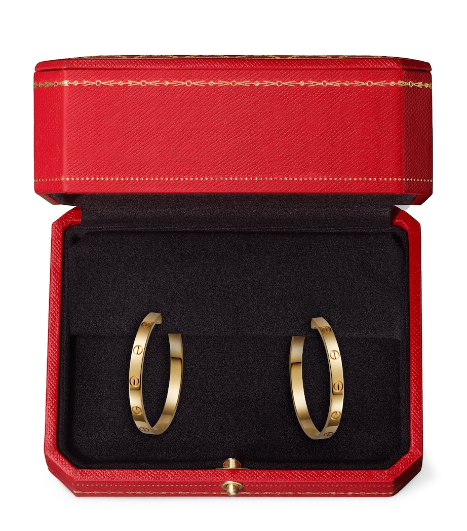 Yellow Gold LOVE Hoop Earrings YELLOW GOLD Image 5