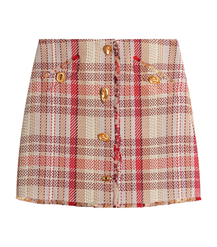 Schiaparelli Womens Cotton-Wool A-Line Mini Skirt Multicolor Image 1