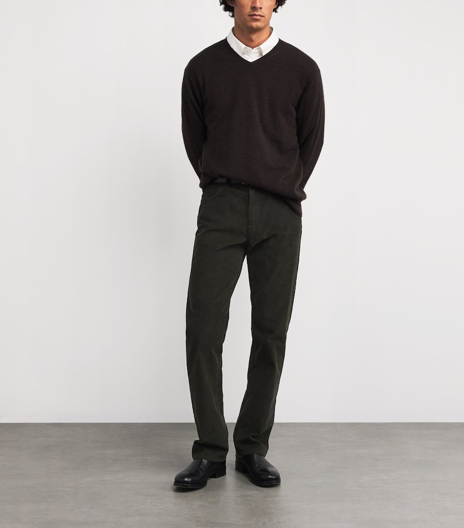 Fred Cotton Corduroy Trousers BROWN Image 2