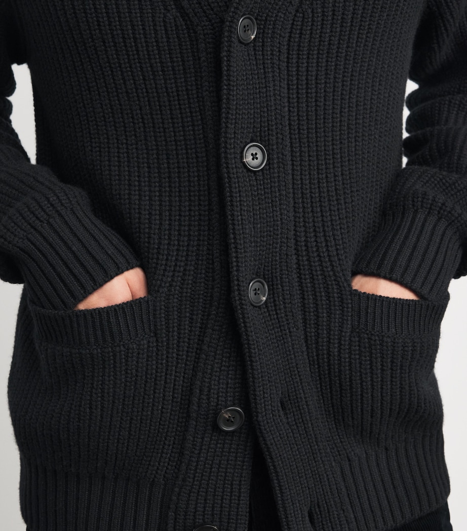 Cashmere Shawl-Collar Cardigan BLACK Image 6