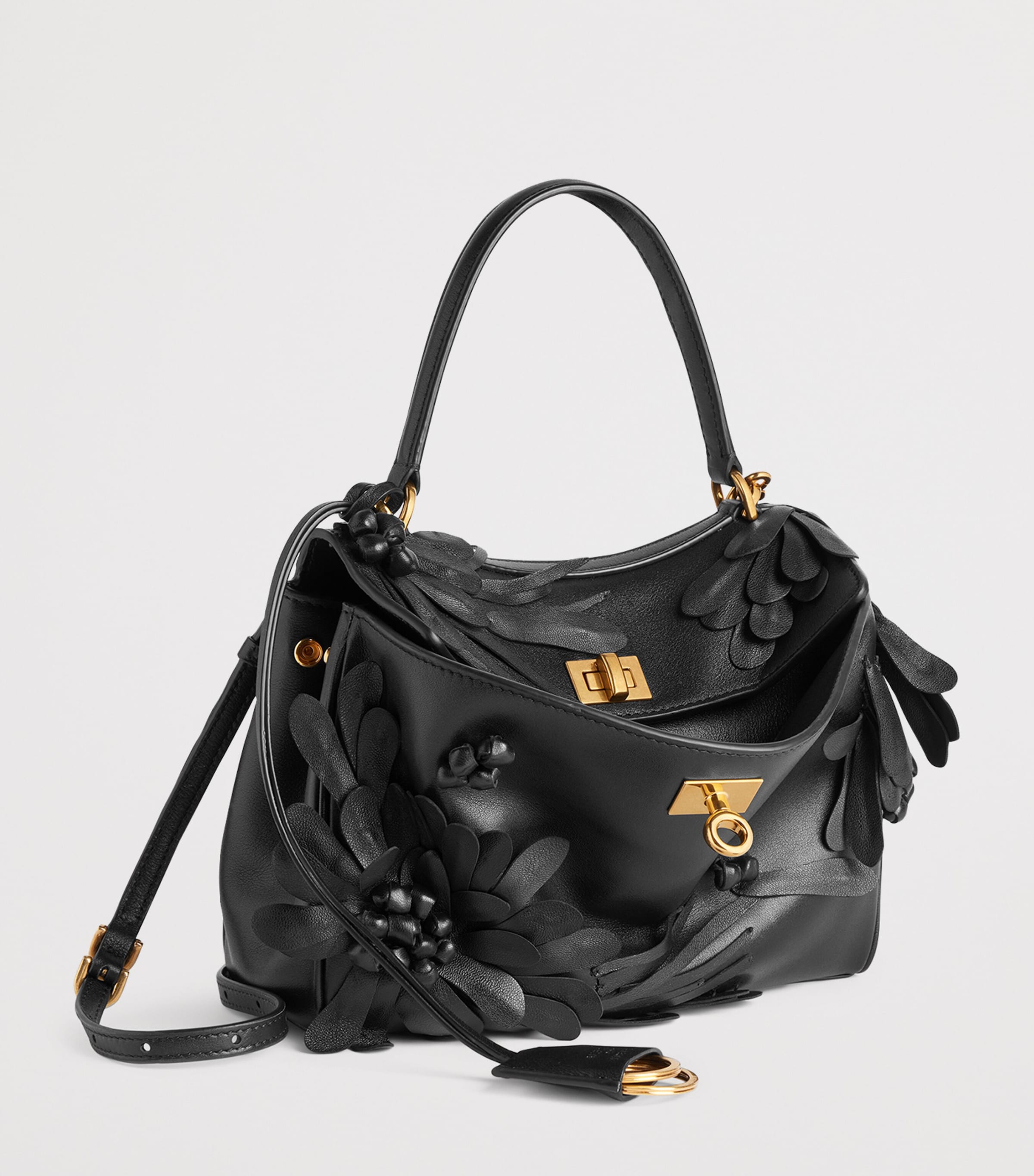 Balenciaga Mini Leather Floral Rodeo Top-Handle Bag Image 8