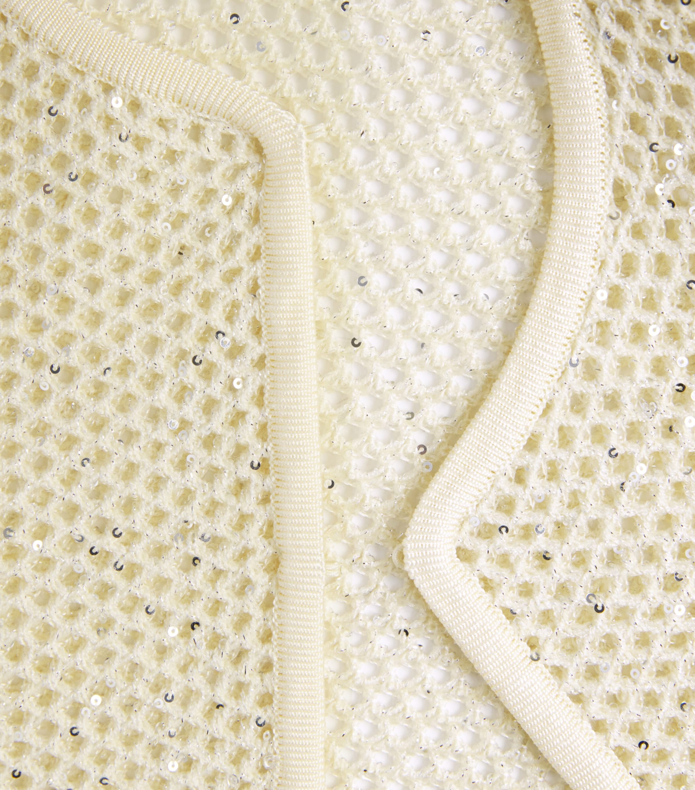 Maje Womens Embellished Open-Knit Cardigan Pale Yellow Image 6
