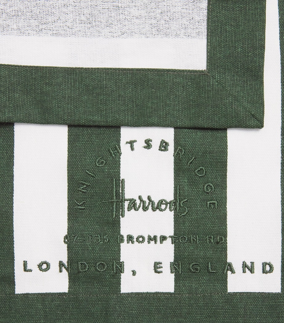 Set of 4 Cotton Stripe Napkins GREEN Image 3