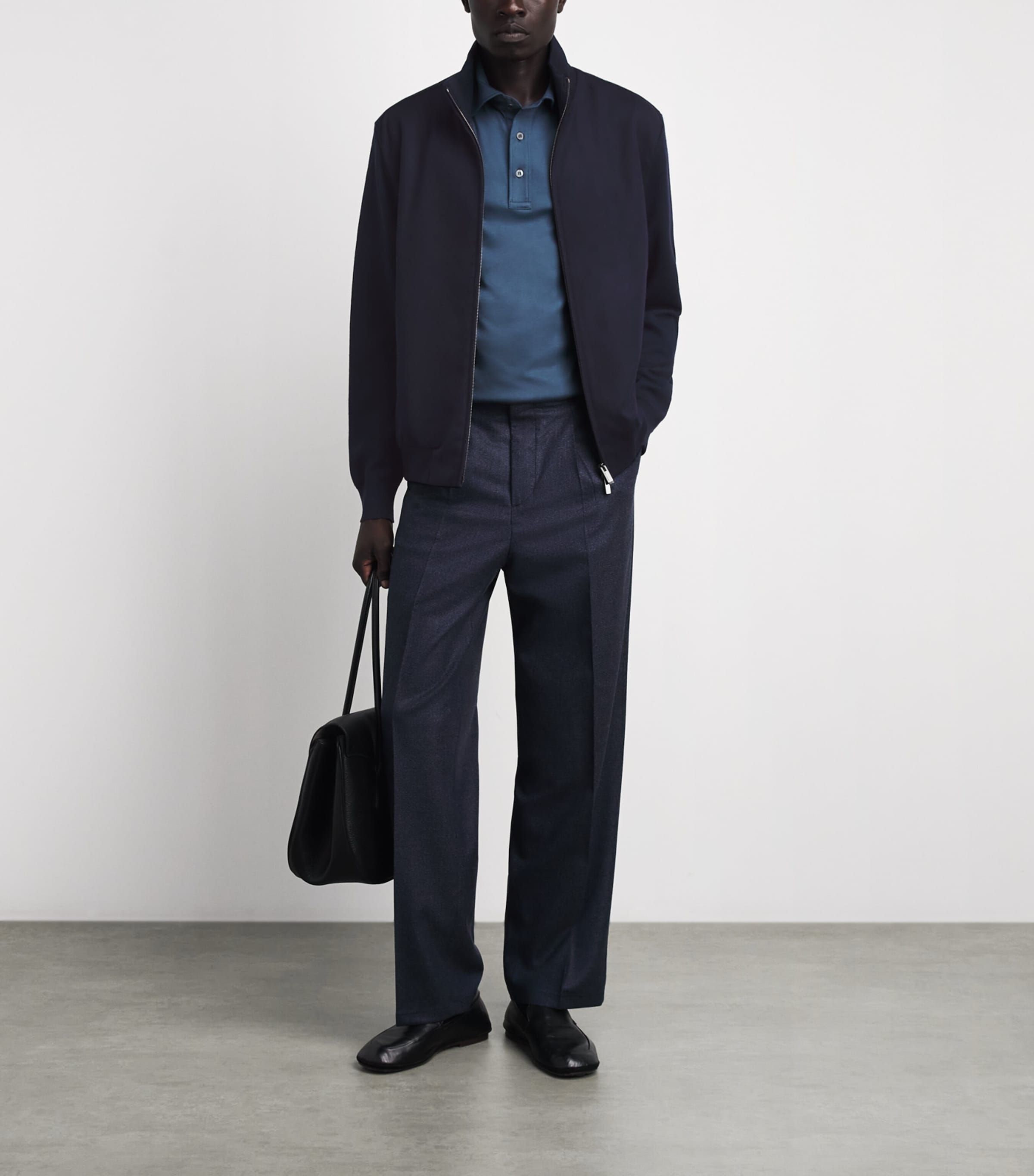Paul & Shark Mens Virgin Wool-Cashmere Hybrid Jacket Blue Blue Image 2