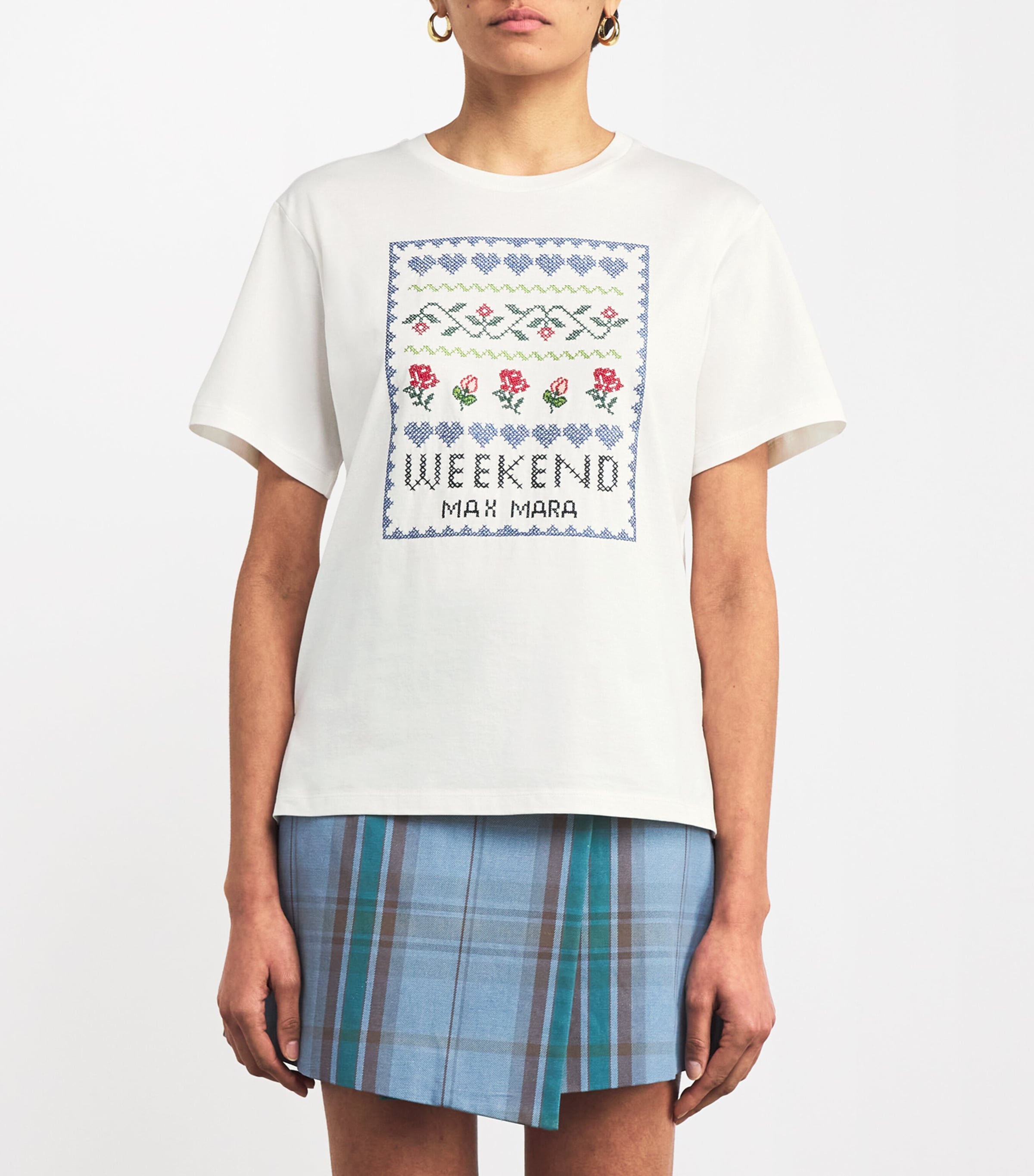 Weekend Max Mara Cross-Stitch Embroidered T-Shirt | Harrods US