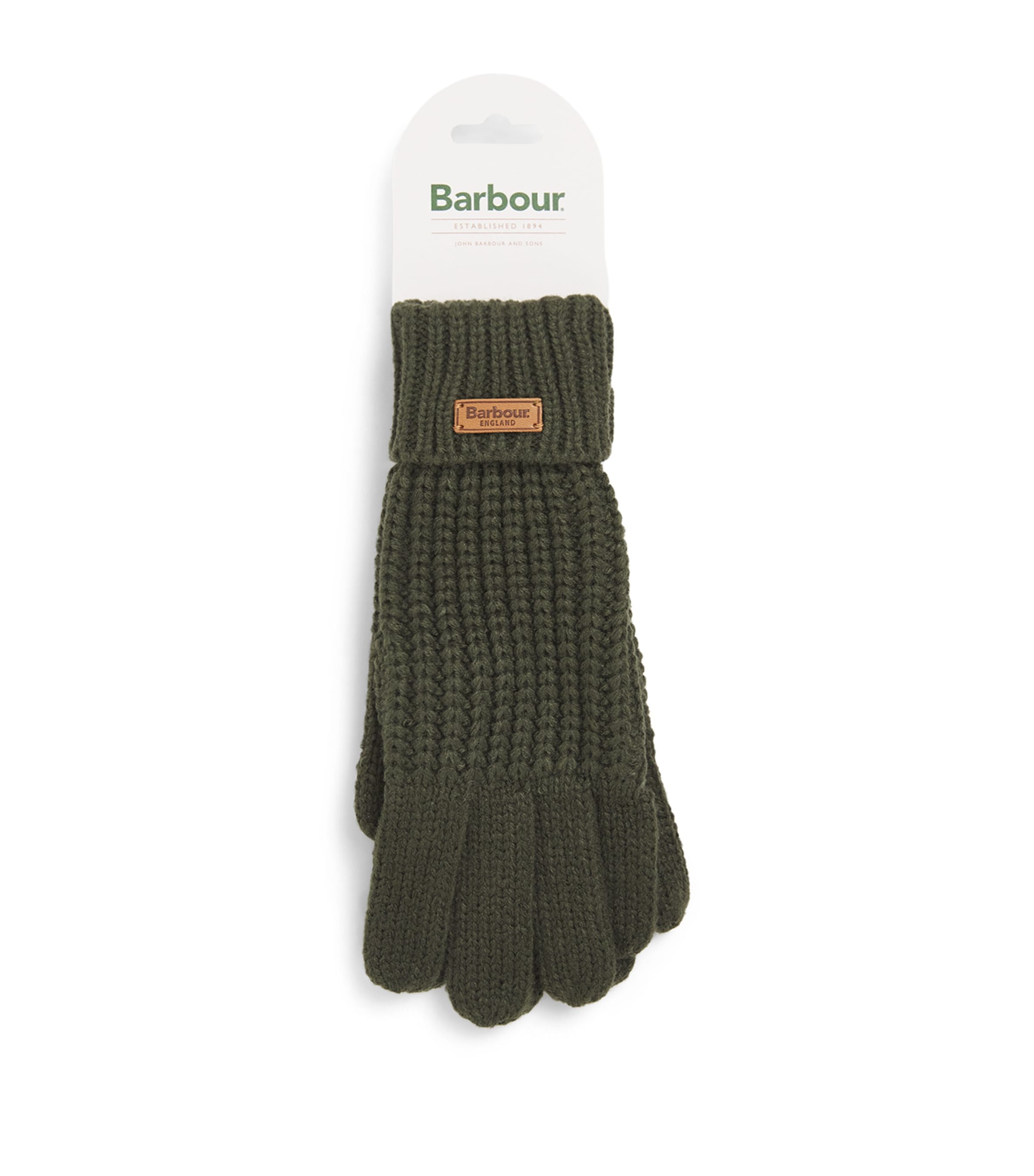 Barbour Saltburn Knitted Gloves In Green