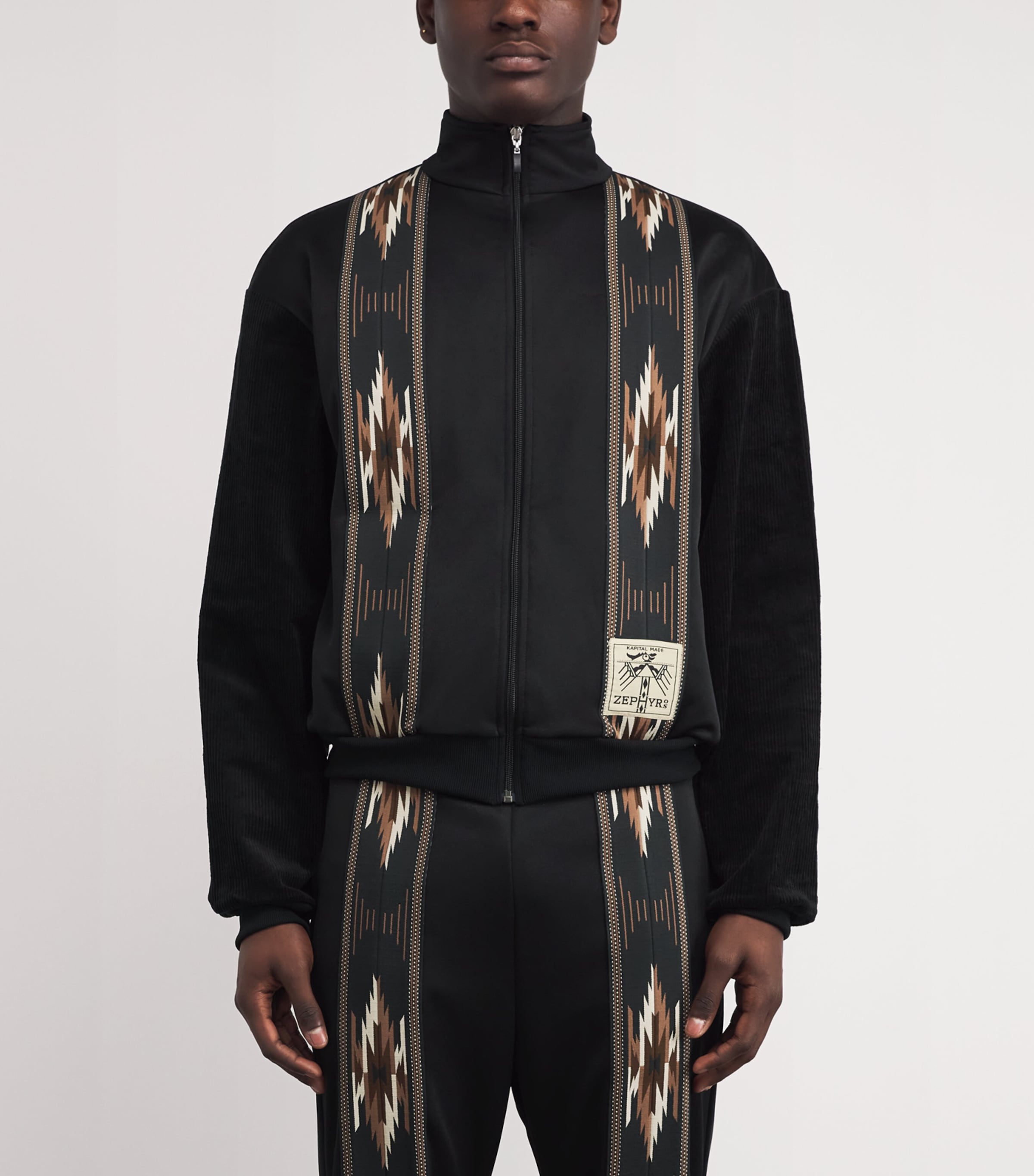 Geometric Track Jacket BLACK Image 3