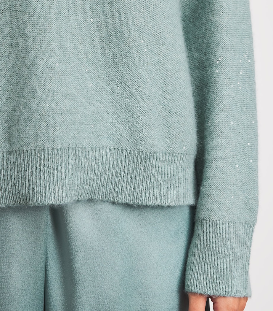 Fabiana Filippi Womens Sequin-Embellished Sweater Verde Image 3
