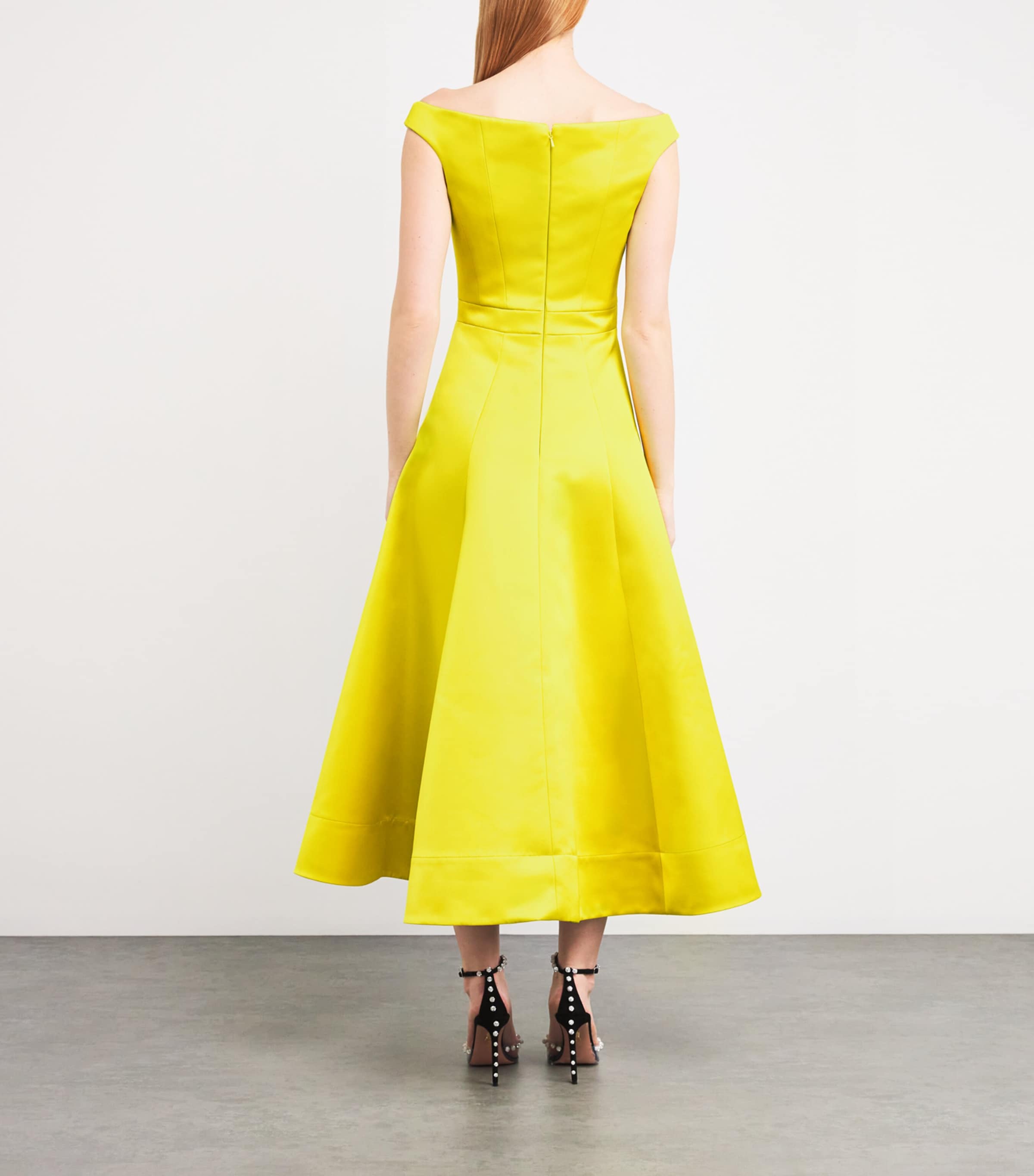 Safiyaa Womens Duchess Midi Dress Chartreuse Image 3