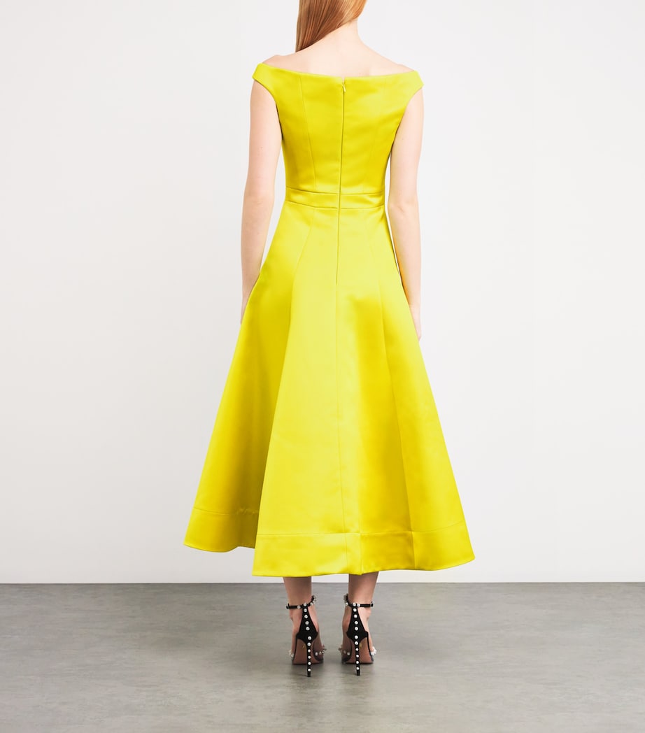 Safiyaa Womens Duchess Midi Dress Chartreuse Image 3