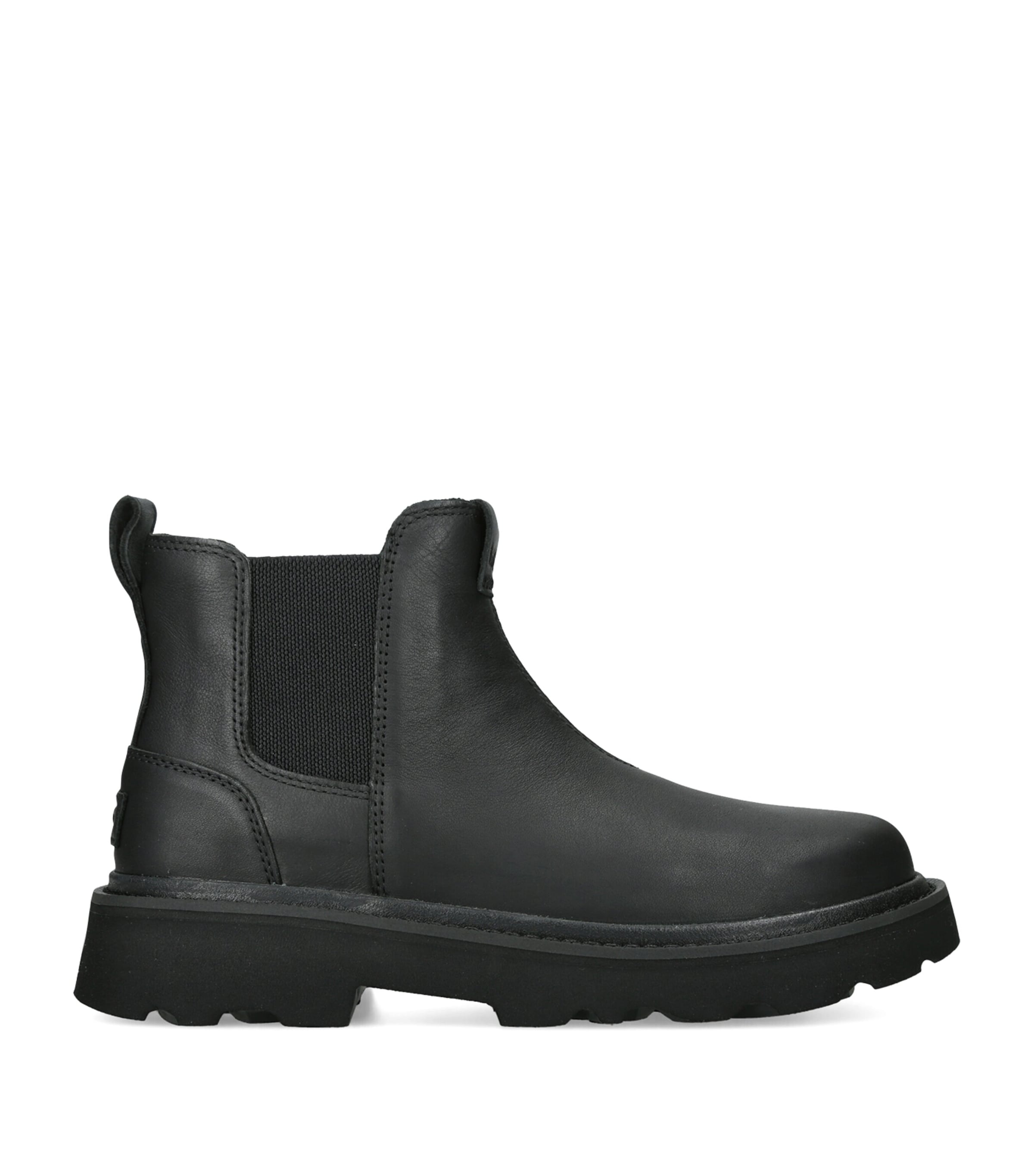 Ugg Leather Lug Chelsea Boots In Black