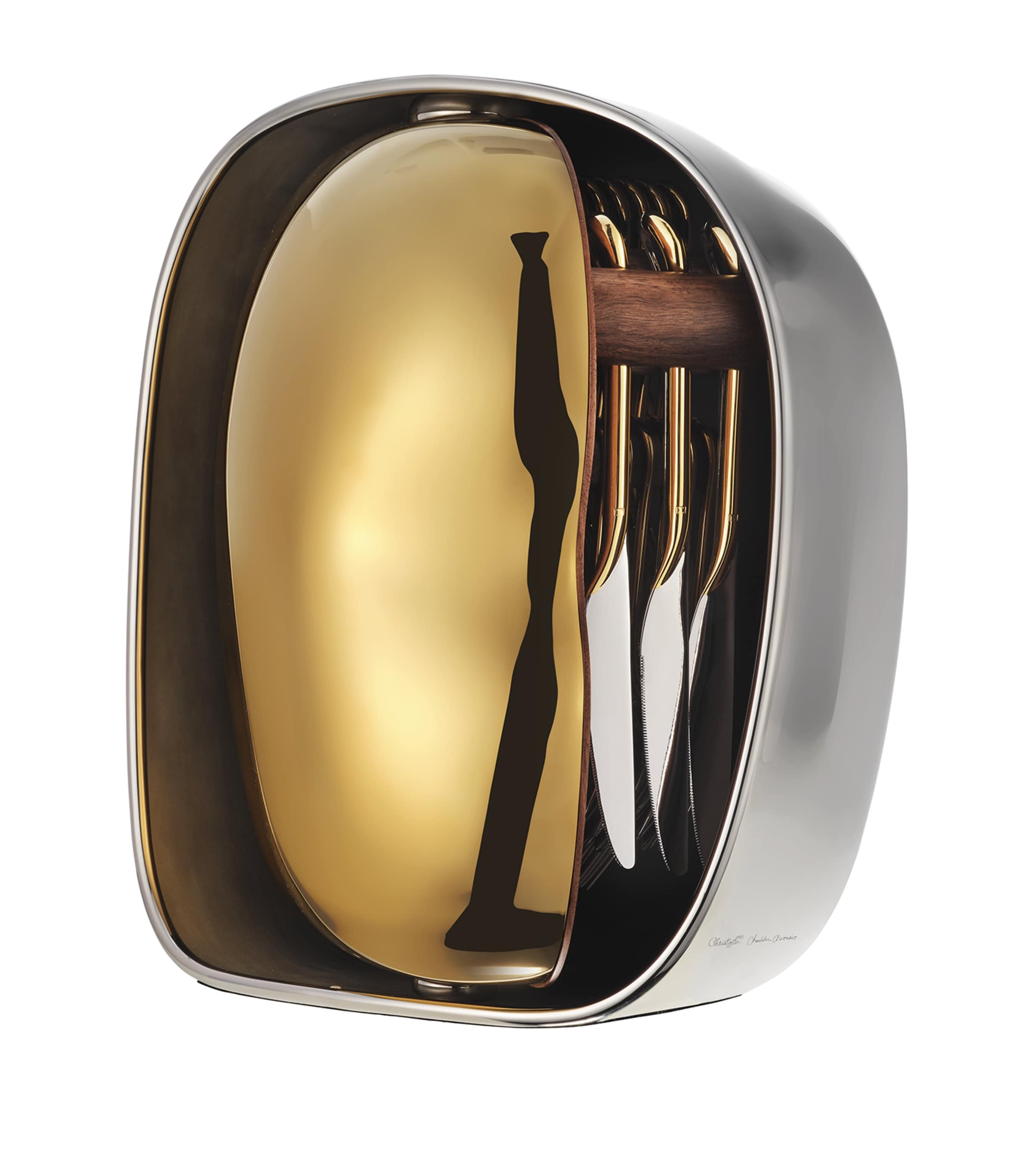 Christofle Silver-Plated Gilded Shell Carrousel Cutlery Set