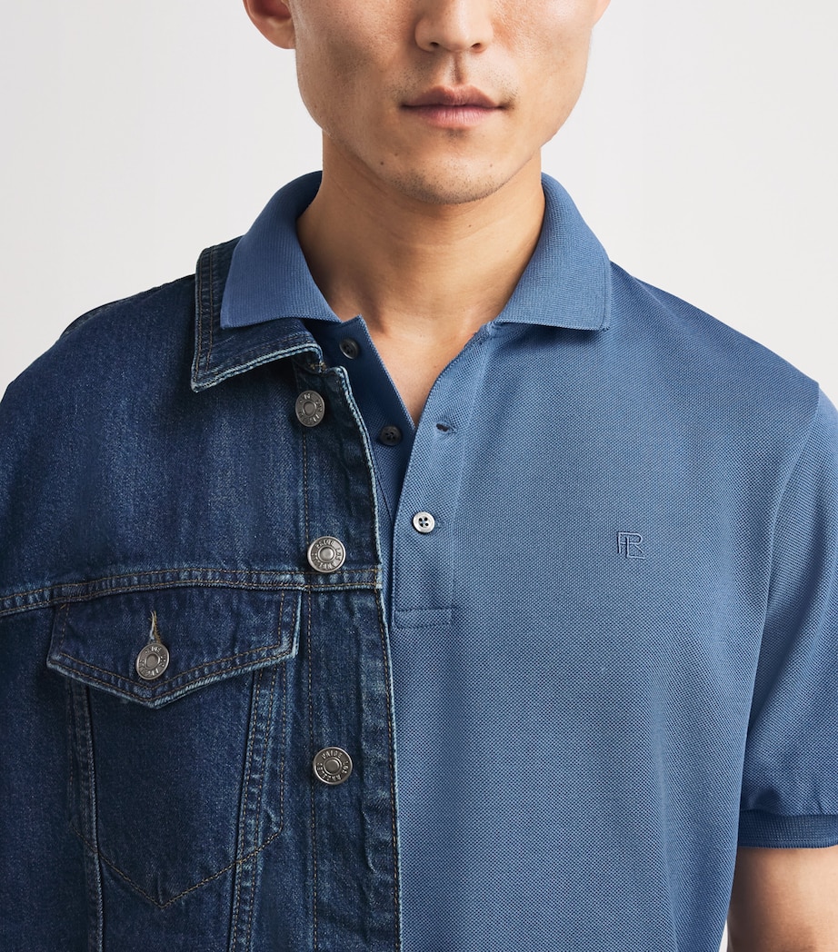 Ralph Lauren Purple Label Mens Cotton Piqué Polo Shirt Blue Horizon Image 3