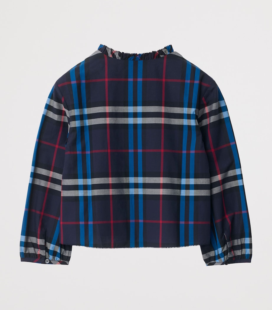 Cotton Check Poplin Blouse (3-12 Years) STORM BLUE IP CHECK Image 2