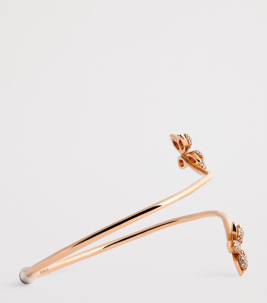 Rose Gold and Diamond Apple Seed Bangle ROSE GOLD Image 4