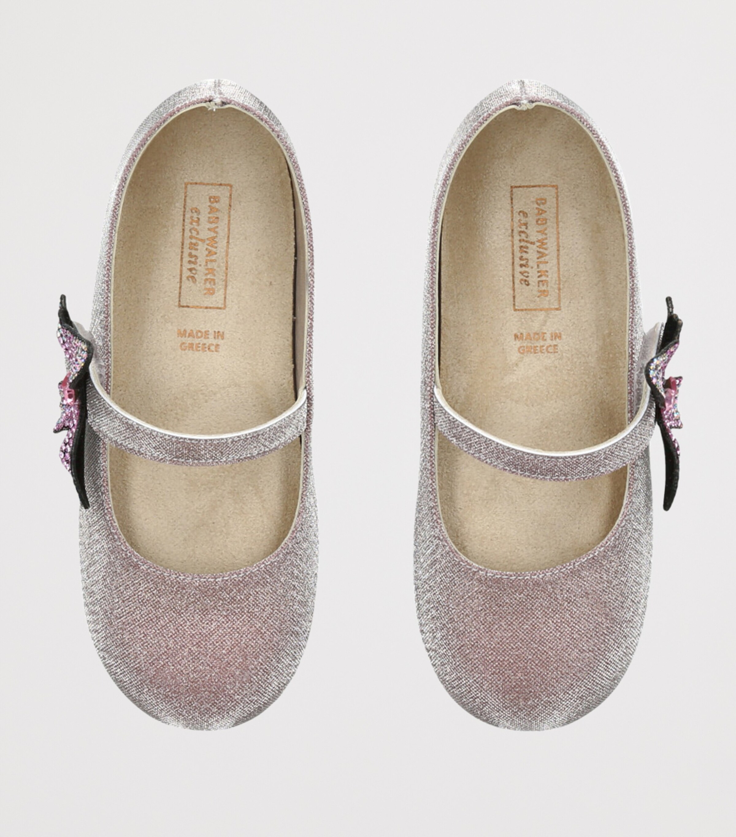BabyWalker Crystal Butterfly Ballet Flats Pale Pink Image 4