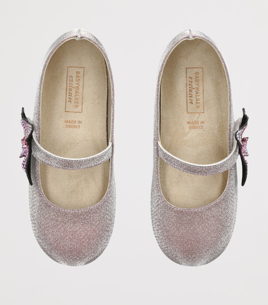 BabyWalker Crystal Butterfly Ballet Flats Pale Pink Image 4