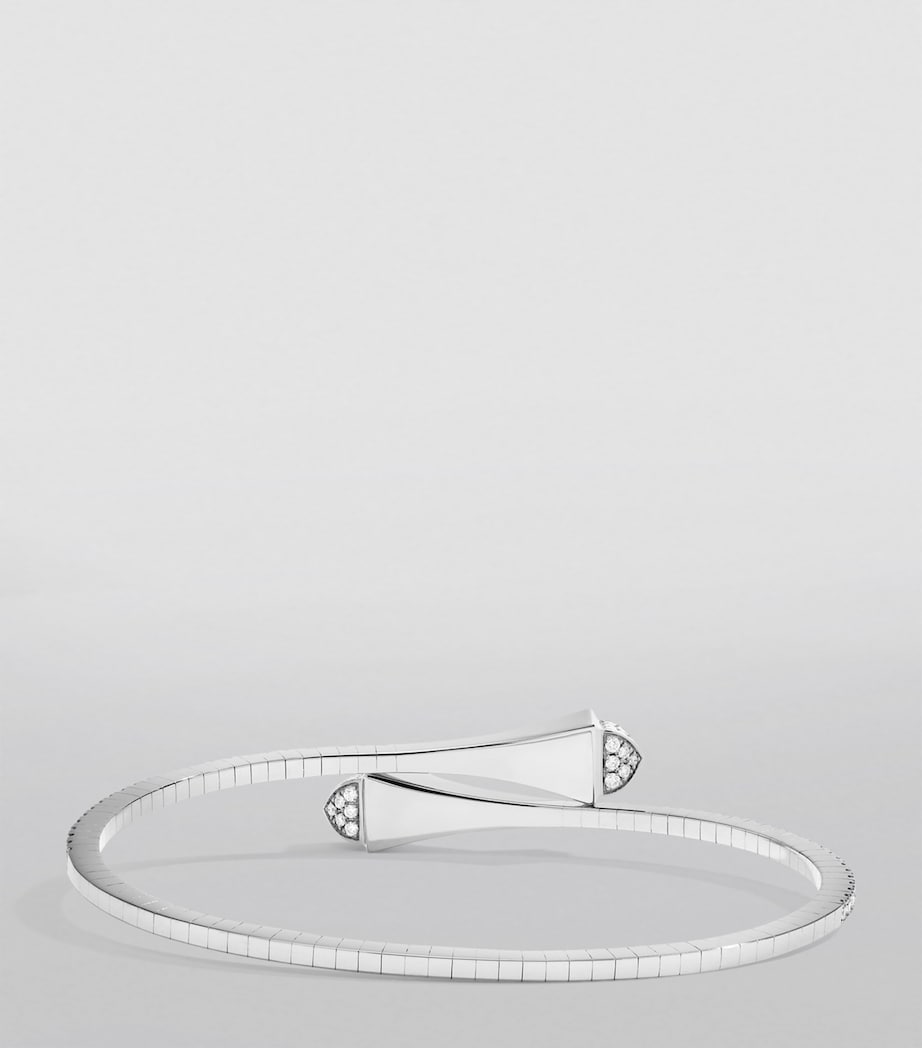 Midi White Gold and Diamond Cleo Slip-On Bracelet WHITE GOLD Image 2