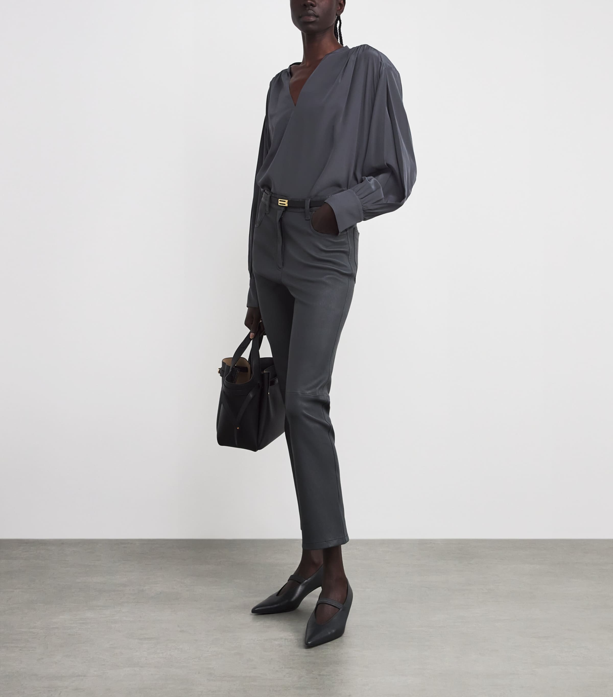 Silk Blondel Blouse SMOKE Image 2