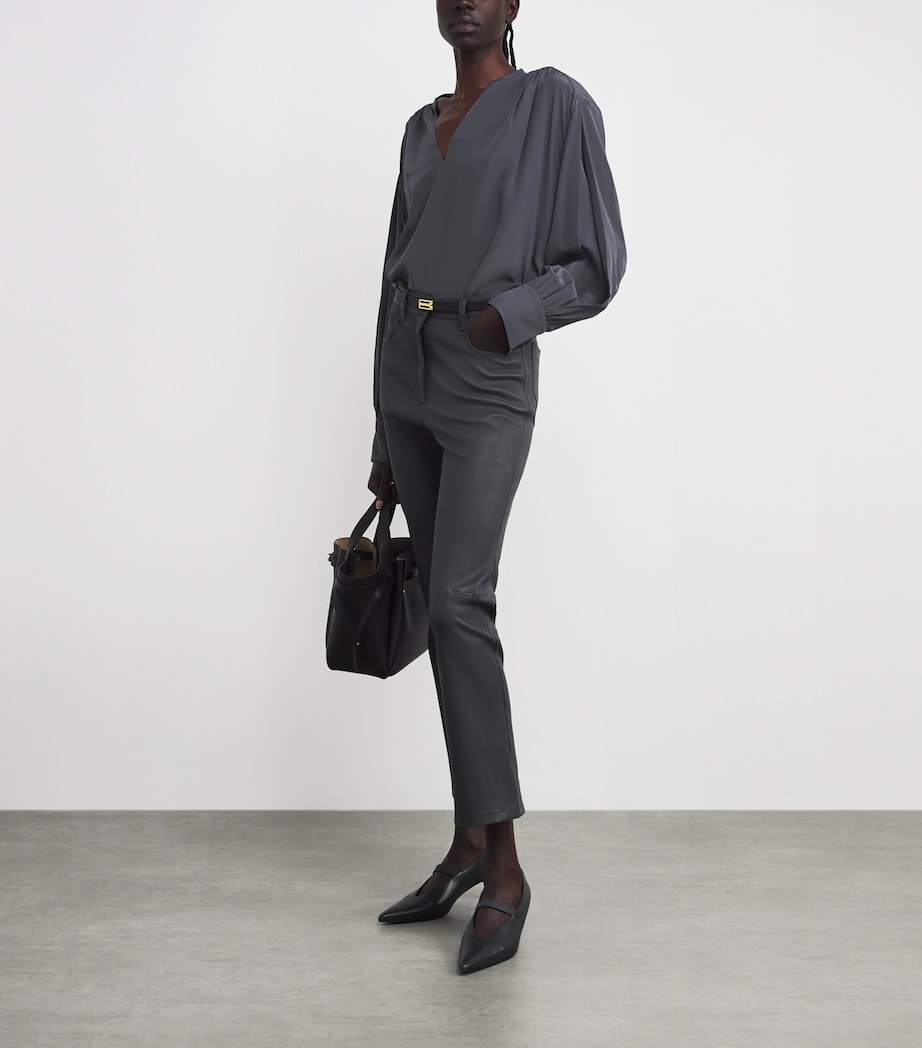 Silk Blondel Blouse SMOKE Image 2