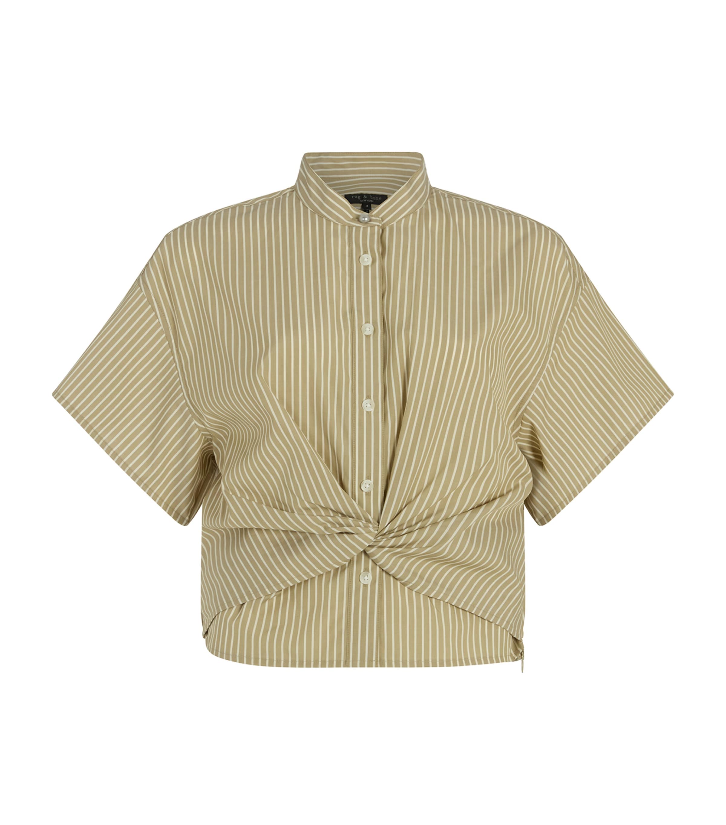 Rag & Bone Cotton Stripe Gretchen Shirt In Green