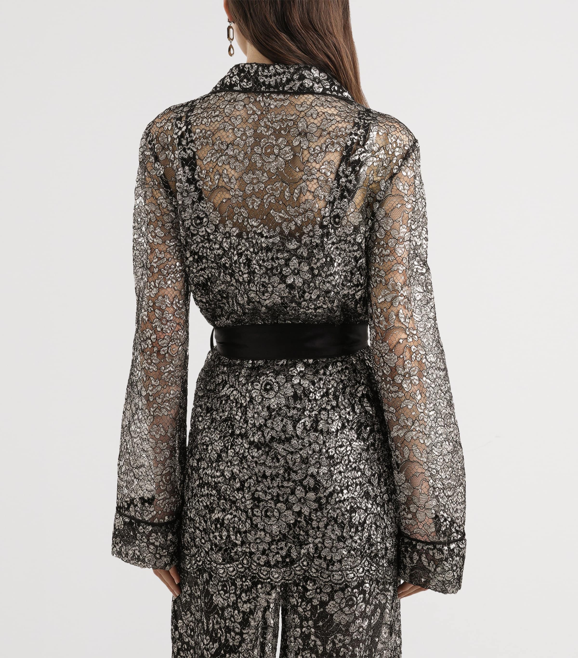 Floral Lace Blazer S0998-SILV Image 5