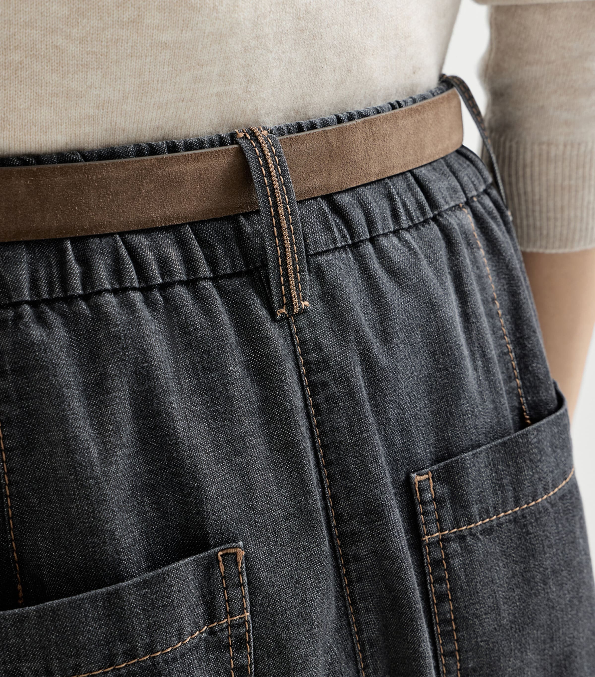 Brunello Cucinelli Womens Denim Straight Trousers Image 6