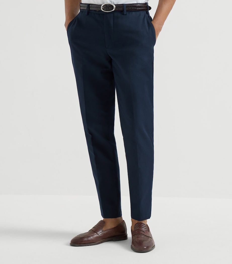 Brunello Cucinelli Mens Cotton-Virgin Wool Gabardine Trousers Image 3