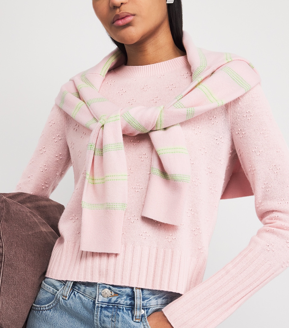 Guest In Residence Womens Cashmere Compass Shrunken Sweater Pwpnk Powder Pink Image 3