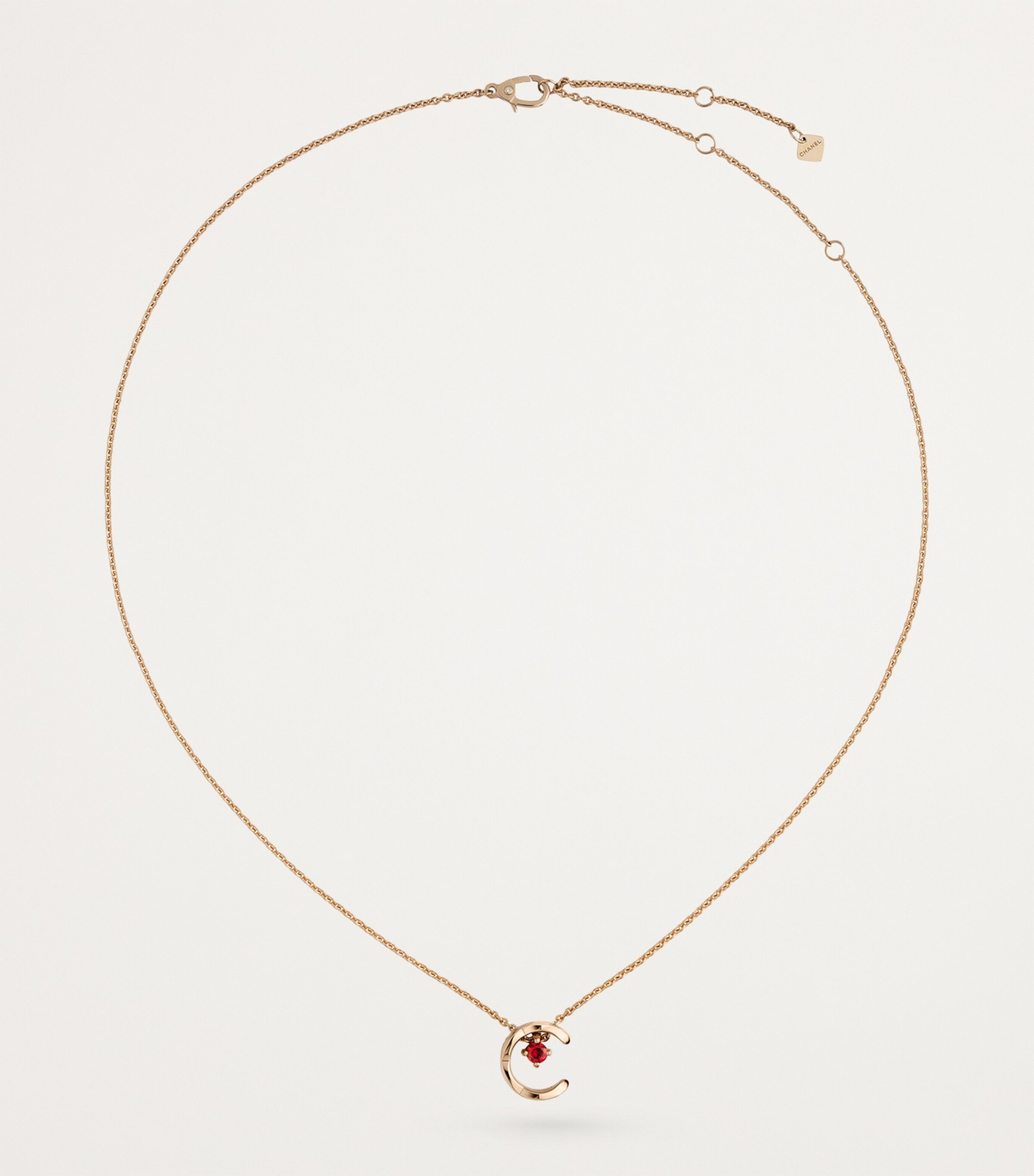 Beige Gold and Ruby Coco Crush Necklace BEIGE Image 4