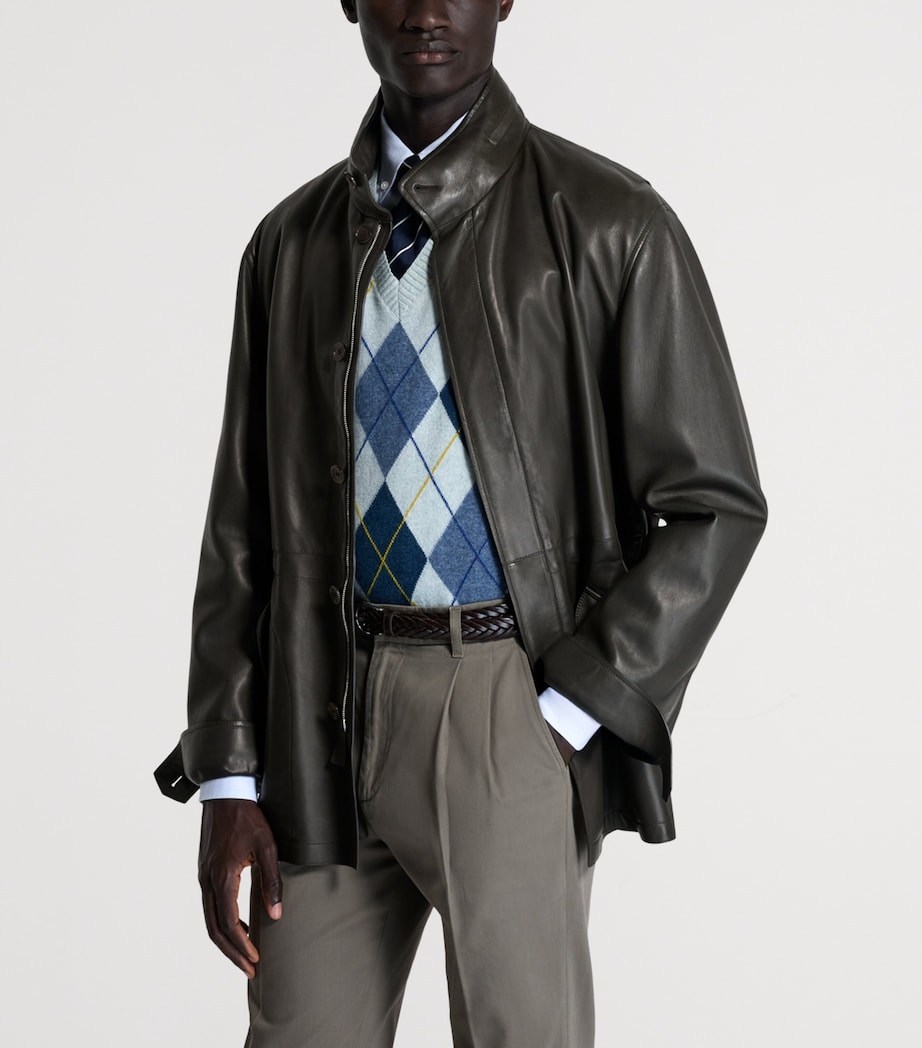 Dunhill Mens Leather Jacket Image 4