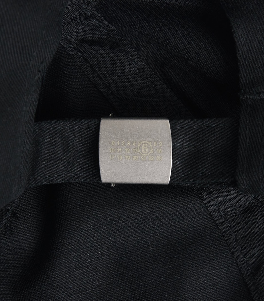 MM6 Maison Margiela Cotton Logo Cap Black Ecru Prnt Image 4