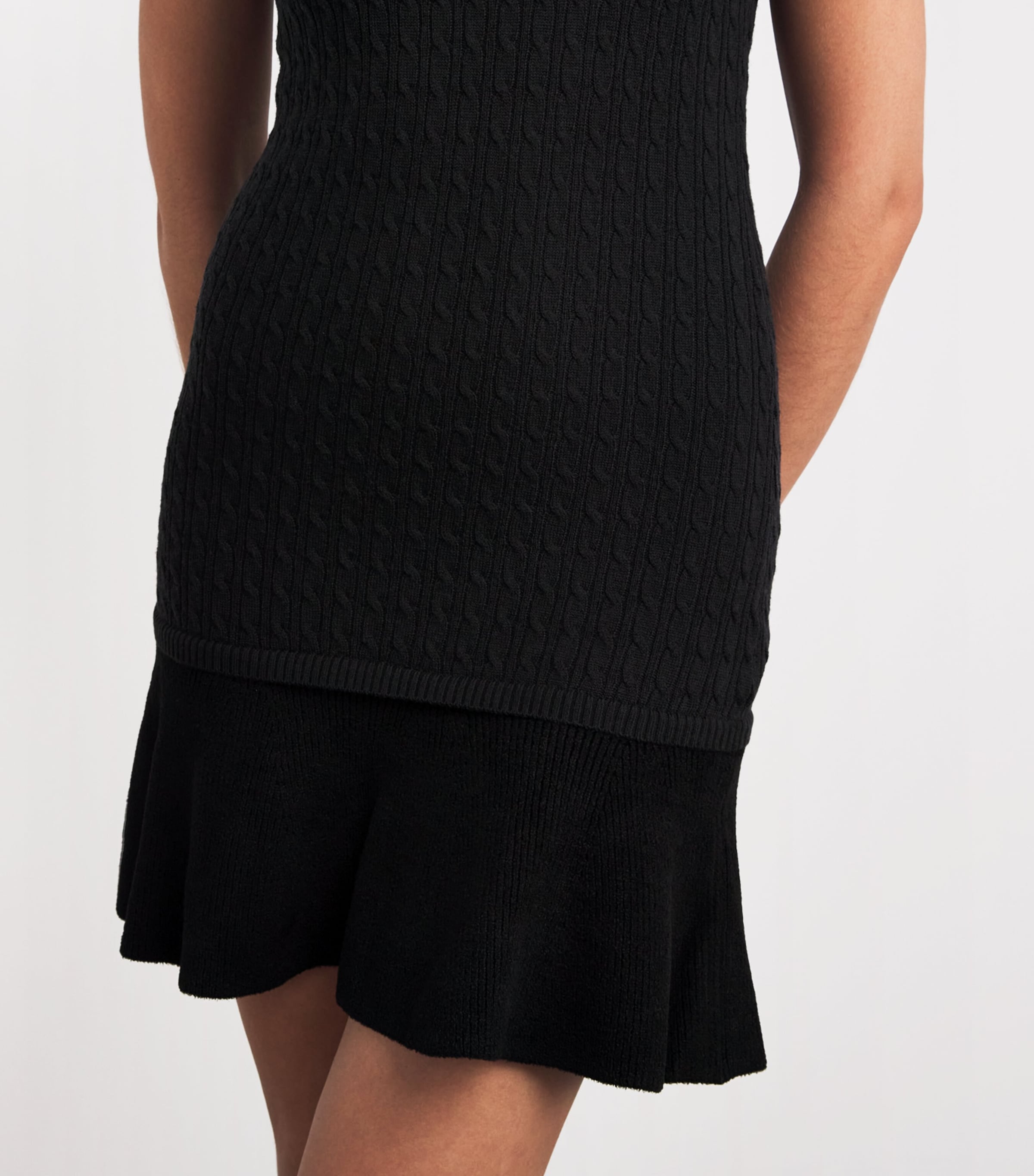 Wool-Blend Rollneck Mini Dress BLACK Image 6