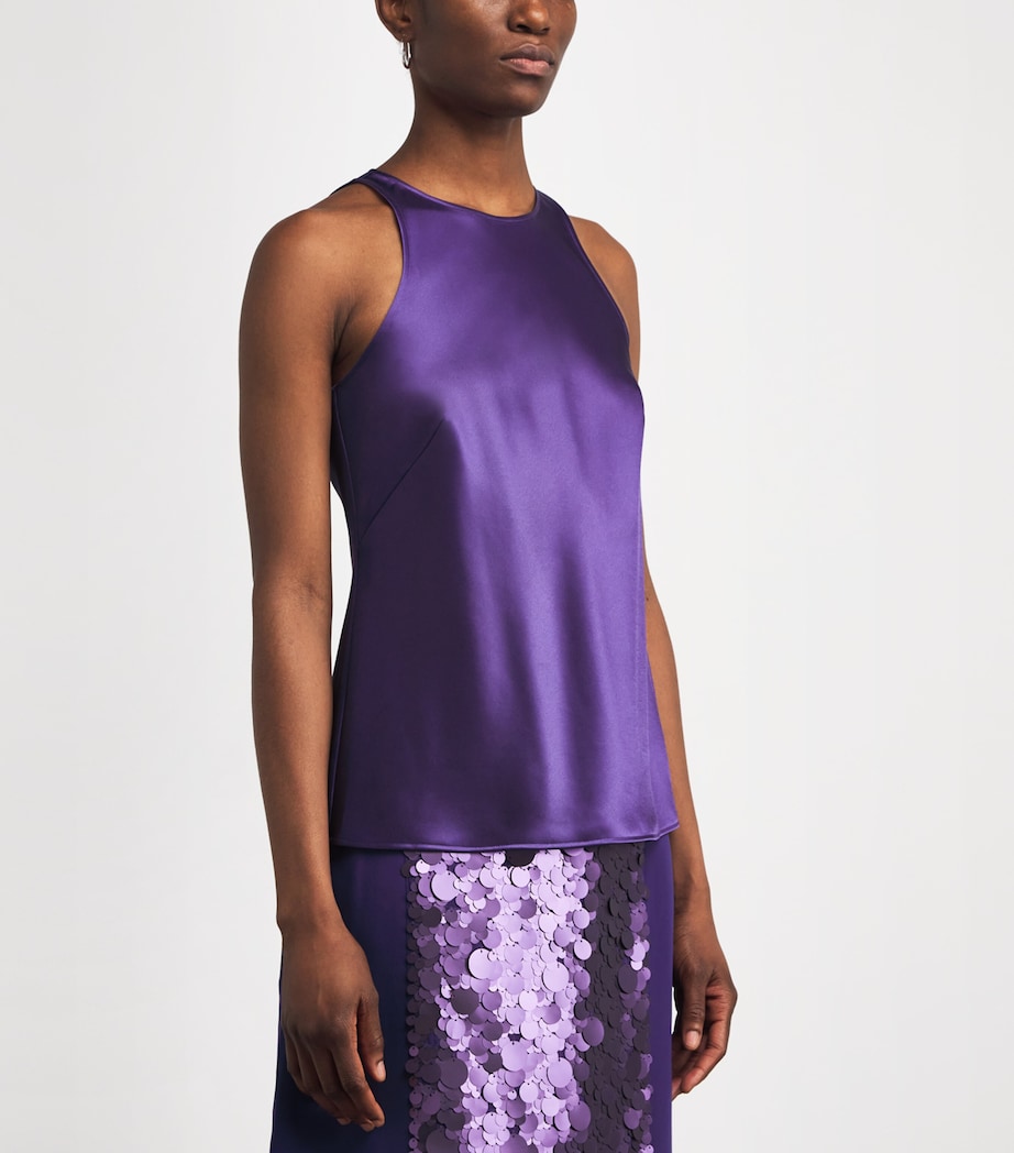 Satin Ritz Sleeveless Top VIOLET Image 3