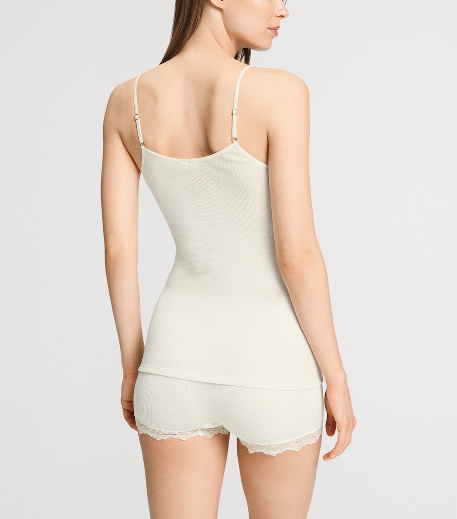 Hanro Womens Wool-Silk Cami Top Misty White Image 5