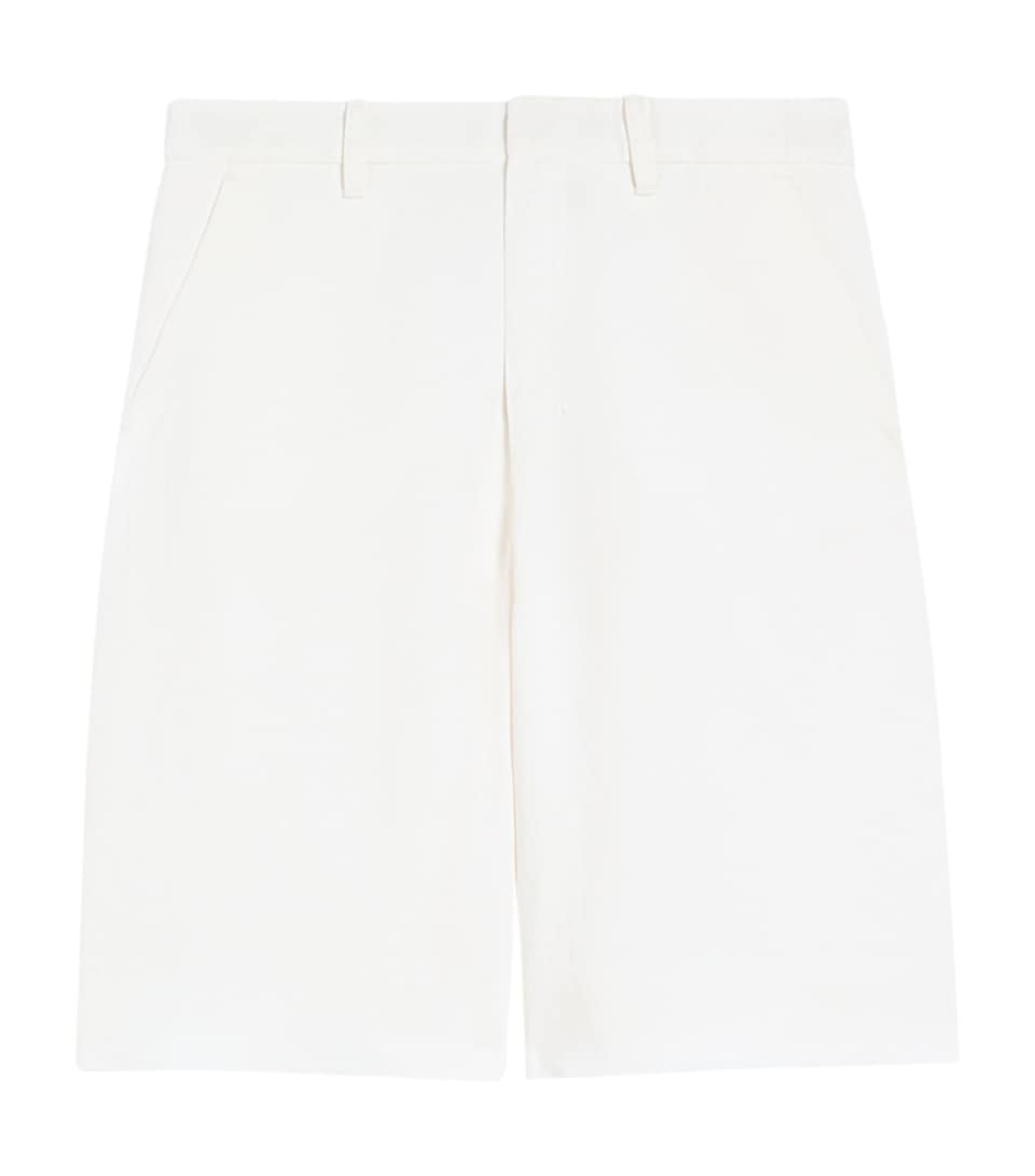 Max Mara Cotton-Linen Sole Bermuda Shorts White