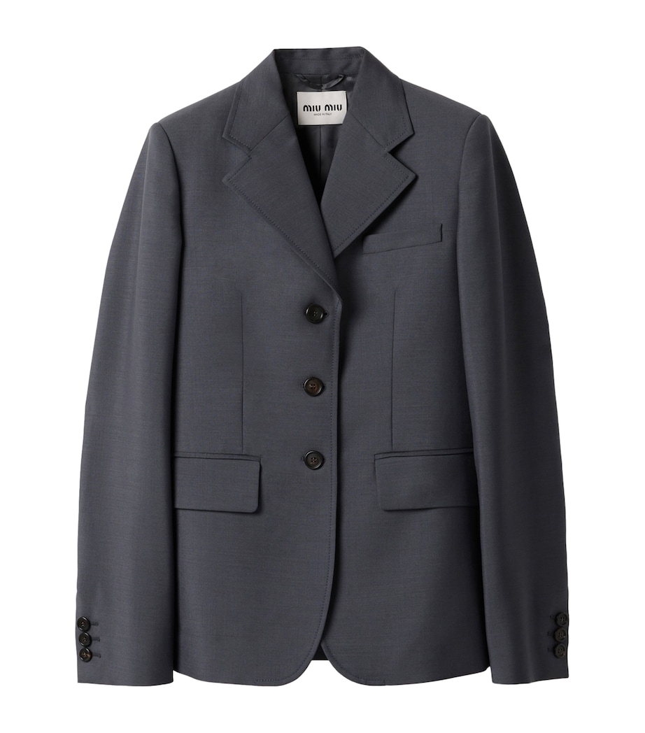 Mohair-Blend Single-Breasted Blazer F063H Image 1