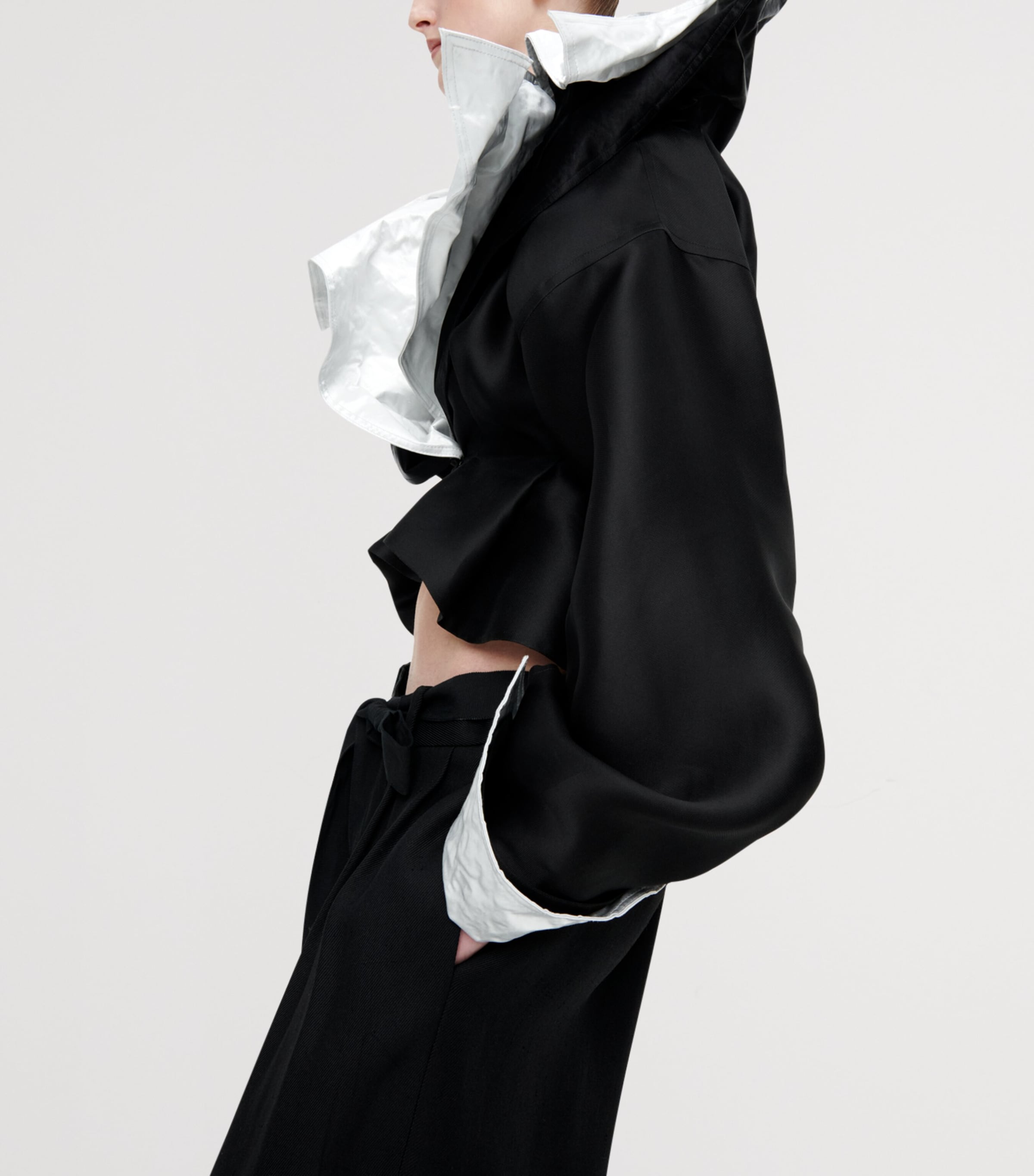 Schiaparelli Womens Oversized Pleated Trousers Black Image 4