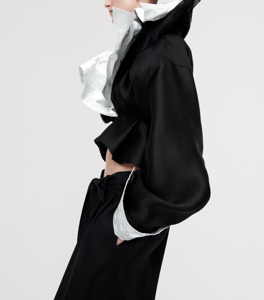 Schiaparelli Womens Oversized Pleated Trousers Black Image 4