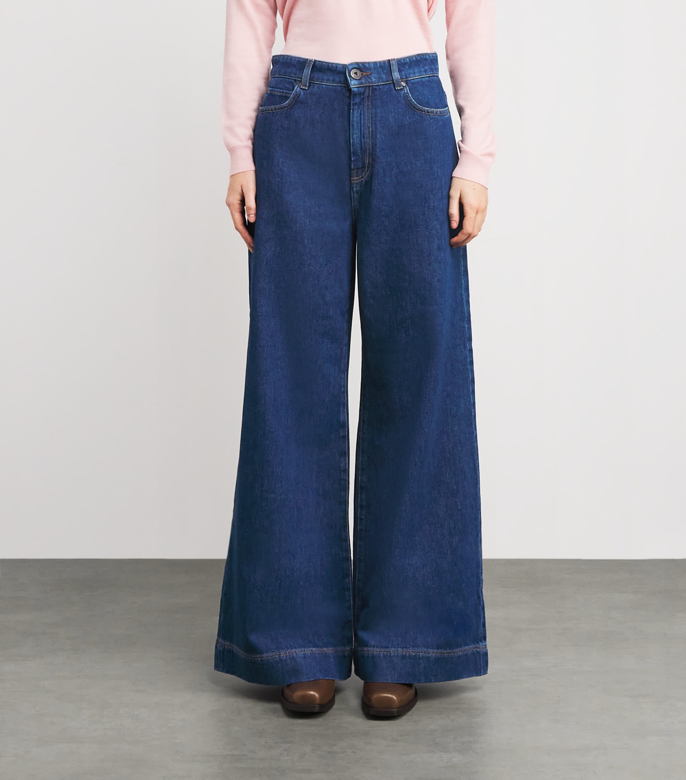 Wide-Leg High-Rise Jeans NAVY Image 3