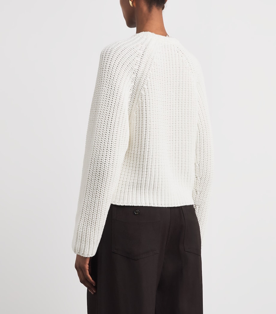 ME+EM Womens Organic Cotton Weekend Sweater Soft White Image 5