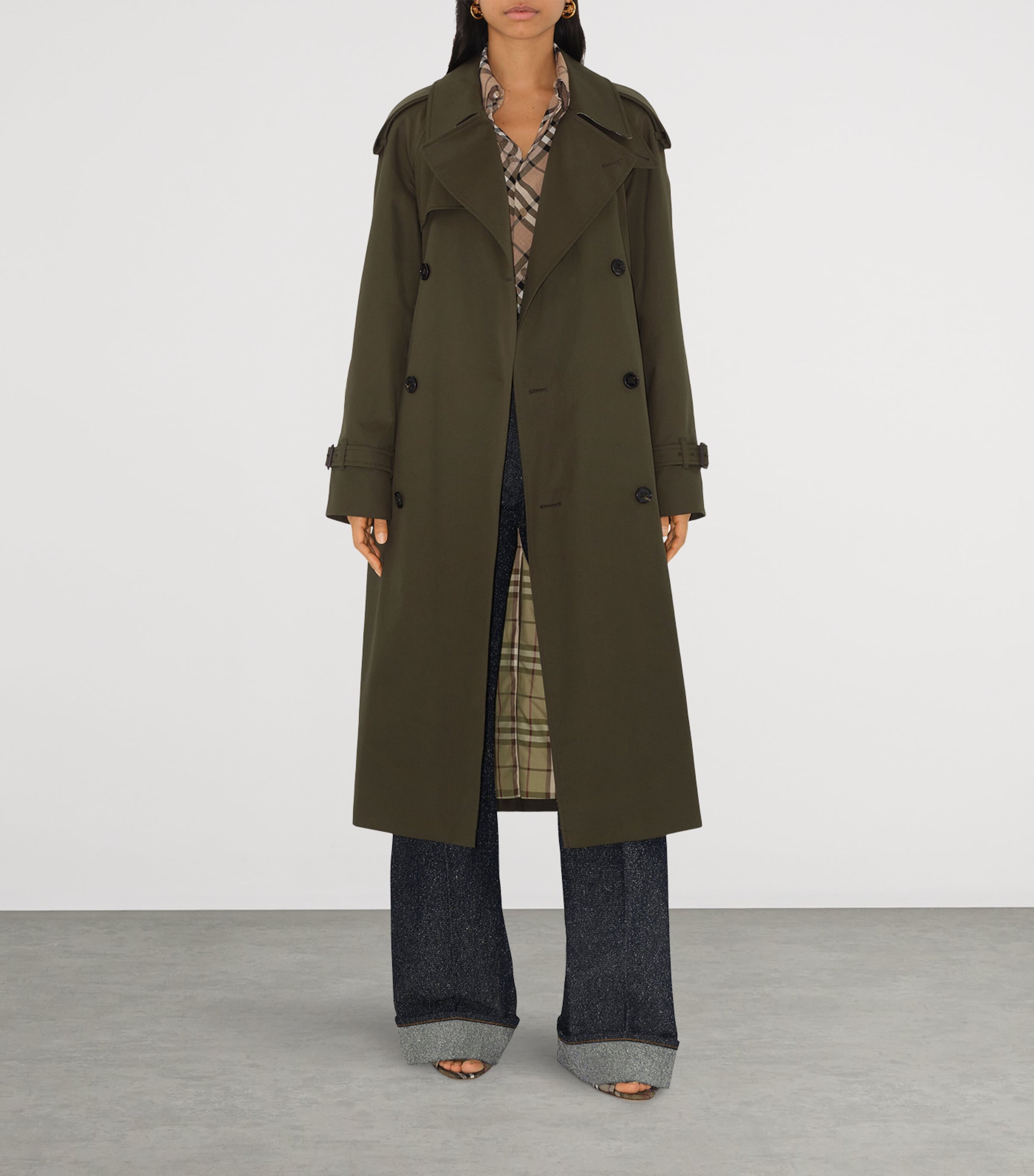 Long Castleford Trench Coat JUNIPER Image 2